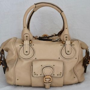 Chloe Beige Leather Paddington XL Satchel handbag